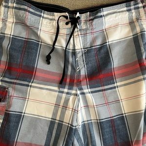 O’Neill boardshorts - plaid Blue / White / Red - excellent condition - W36